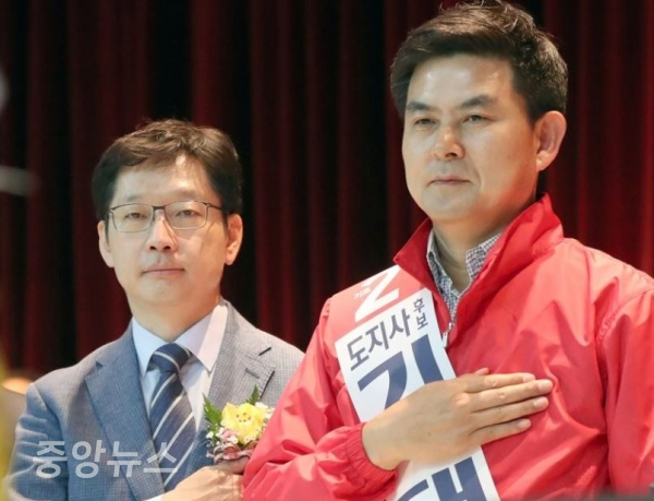 김경수 후보와 김태호 후보 2파전으로 치러질 경남지사 선거. (사진=연합뉴스 제공)