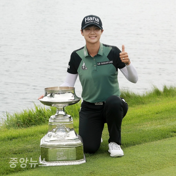 올해 7월 ' KPMG 위민스 PGA 챔피언십'에서 우승을 거둔 박성현 (사진=삼성물산 패션부문 제공)