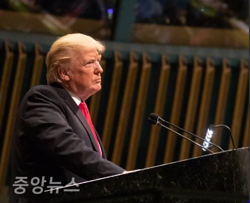 트럼프 대통령은 1년 전 유엔 총회 연설과 180도 달라진 기조로 북한에 대해 언급했다. (사진=백악관)