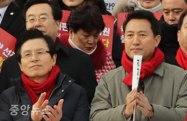 오세훈 전 시장과 황교안 전 총리가 규탄대회에 참석했다. (사진=연합뉴스 제공)