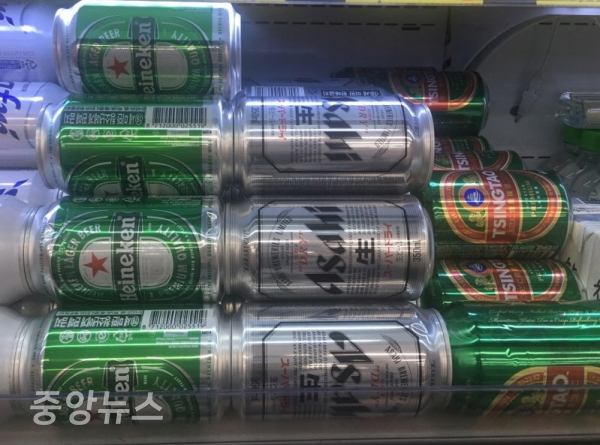 서울시 한 마트에 진열된 아사히 맥주 (사진=우정호 기자)