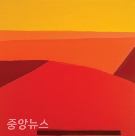 단순한 풍경과 대담하게 분할된 한국 조각보의 이미지가 공존하는 일련의 그림은 동서양을 껴안는다.(사진=작가 제공)