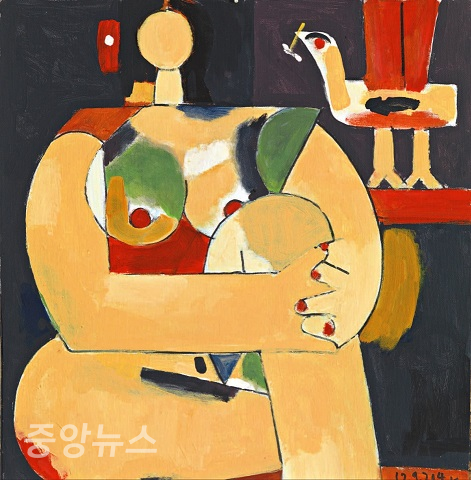 Le Cong Thanh, woman and bird, 51×48cm, Acrylic on hard board, 2004(사진=갤러리조이)