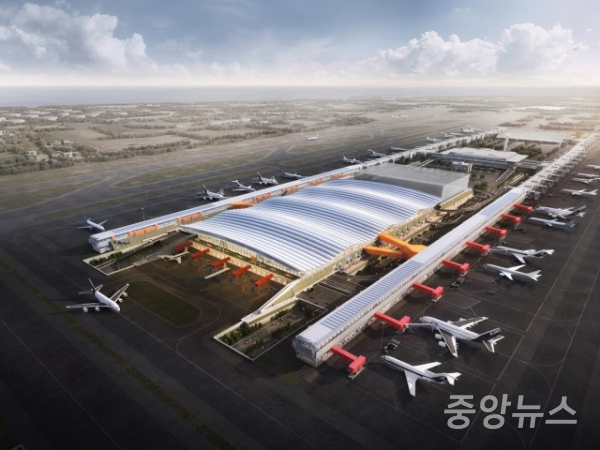 삼성물산이 공개한 대만 타오위안 국제공항 제3터미널 조감도.(사진=삼성물산 제공)