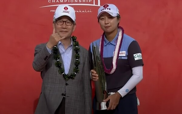미국여자프로골프(LPGA) 투어, 롯데 챔피언십 대회에서 김효주 우승을 차지했다.(사진=JTBC골프 캡쳐)