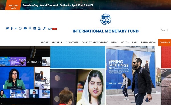 IMF가 세계경제 성장률 하향조정을 전망했다. (사진=IMF 홈페이지 캡처)