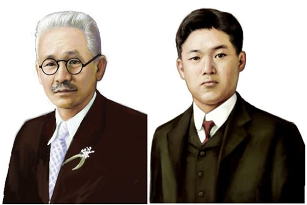 (왼쪽)안원규 선생과 정원명 선생  (사진=광복회)