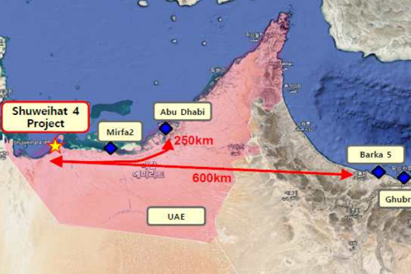 UAE 슈웨이하트 4 해수담수화 사업 위치도 (사진=환경부)