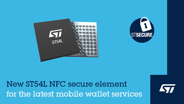 ST마이크로일렉트로닉스(STMicroelectronics, 이하 ST)가 NFC 컨트롤러와 보안 소자 IC를 결합한 ‘ST54L’을 출시했다. (제공=ST마이크로일렉트로닉스)