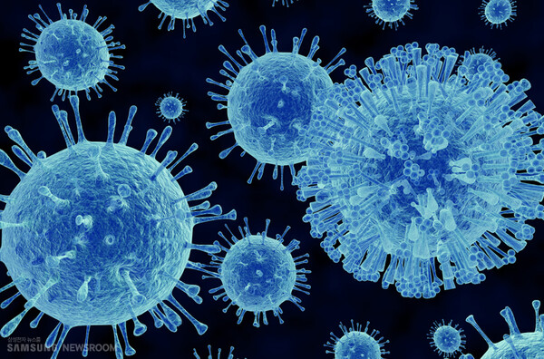 노로바이러스는 오염된 물이나 음식물 등을 섭취할 경우 식중독을 일으키는 장관계 바이러스로 영하 20도에서도 생존 가능하다. (사진=삼성 글로벌 뉴스룸 캡처)