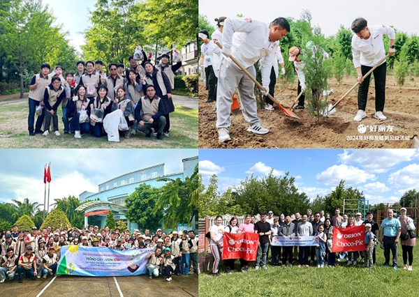 오리온 그룹 2024년 법인별 글로벌 친환경 캠페인  (왼쪽부터 시계 방향 한국, 중국, 러시아, 베트남)(사진=오리온)