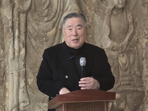 함기선 한서대학교 총장이 개막식에서 축사를 하고 있다(사진: 류재림)